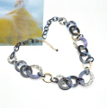 2021 colorful boho big long acrylic chain link luxury vintage necklace